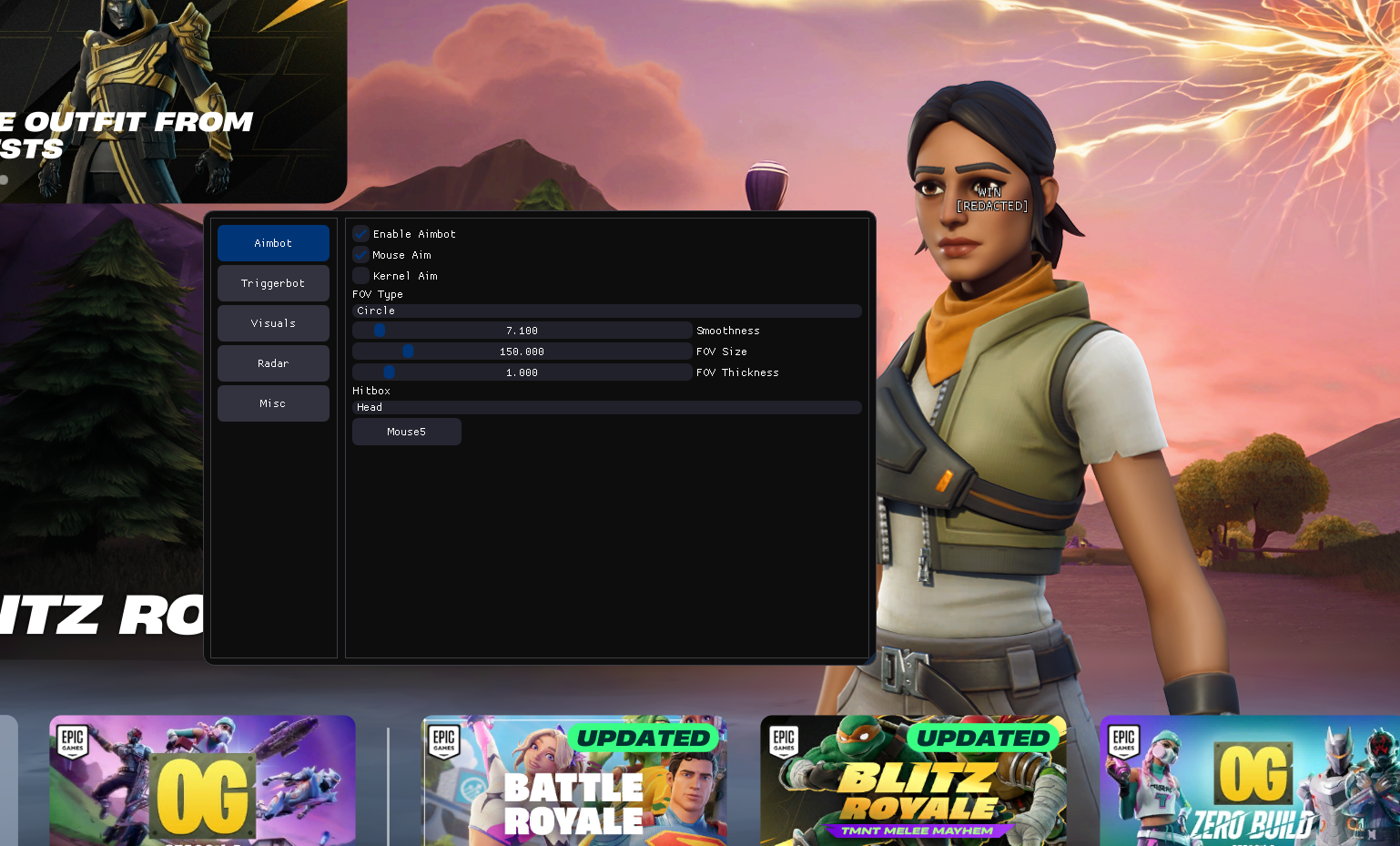Fartnite Cheat Main View